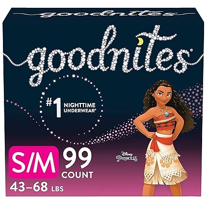 Goodnites Nighttime Bedwetting Underwear, Girls' Small/Medium (99 Count), 33 Count (Pack of 3) - Packaging May Vary