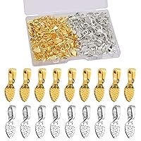 200 Pcs Oval Jewelry Glue On Earring Bails Pendants Spoon DIY Oval Jewelry Scrabble Glue On Bails Charms for Fitting Glass Cabochon Tiles Jewelry Marking with Box