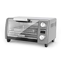BLACK+DECKER Crisp N Bake Air Fry Digital 4-Slice Toaster Oven, Gray, TOD1775G
