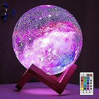 Moon Lamp Galaxy Lamp 5.9 inch 16 Colors LED 3D Moon Light, Remote & Touch Control Moon Night Light Gifts for Girls Boys Kids Women Birthday