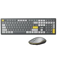 Nulea KM74 Advanced Wireless Keyboard and Mouse Combo, Rechargeable Slim Wireless Keyboard Mouse Set, 2.4G Full-Size Keyboard Compatible for PC, Laptop, Windows, Mac