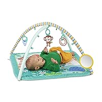 Palm Party Baby Activity Gym Machine Washable Play Mat with 4 Toys, Newborn and up - Gender Neutral, 32x32x18 Inch