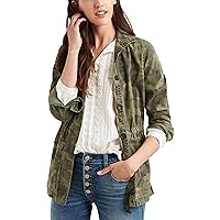 Women's Long Sleeve Button Up Two Pocket Utility Jacket