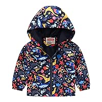 Toddler Boys Winter Coat Toddler Boys Girls Casual Jackets Printing Cartoon Hooded Outerwear Coat for Kids