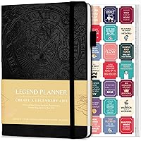 Legend Planner – Weekly & Monthly Life Planner to Hit Your Goals & Live Happier. Organizer Notebook & Productivity Journal. A5 (Black)