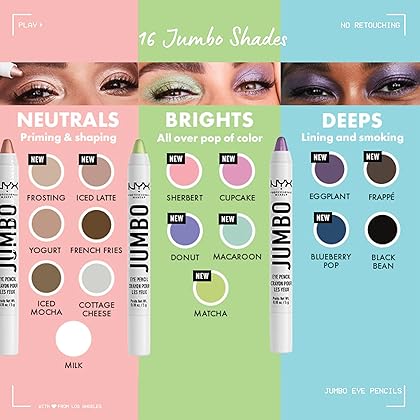 NYX PROFESSIONAL MAKEUP Jumbo Eye Pencil, Blendable Eyeshadow Stick & Eyeliner Pencil - Frosting (Champagne)