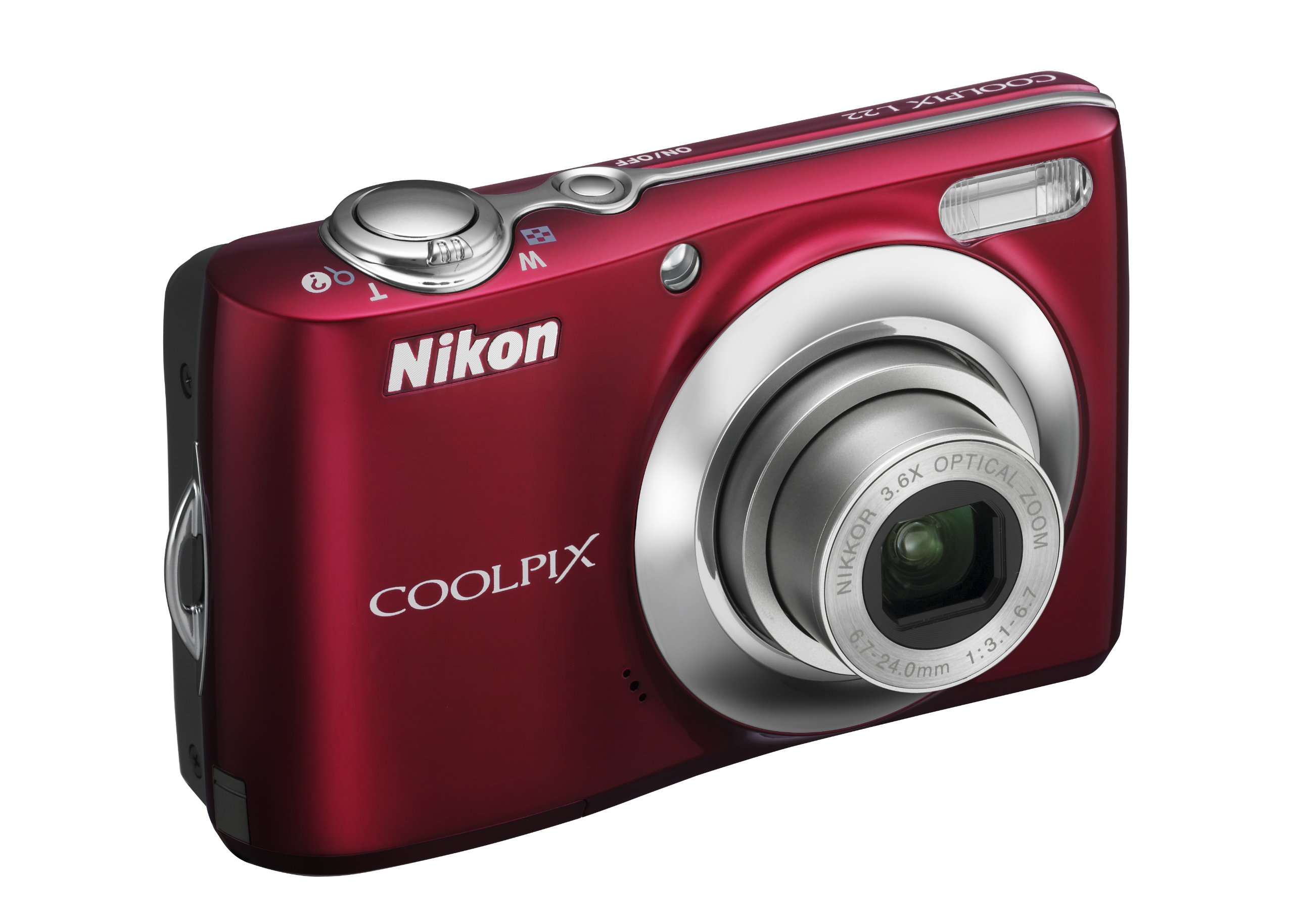 Nikon Coolpix L22 12.0MP Digital Camera with 3.6x Optical Zoom and 3.0-Inch LCD (Red-primary)