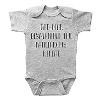 Baffle Funny Feminist Onesie, EAT. NAP. DISMANTLE THE PATRIARCHY. REPEAT, Unisex Feminism Baby Clothes, Girl Power Onesie