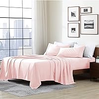 Cathay Home Essentials Ultra Soft Hypoallergenic Wrinkle Resistant Double Brushed Microfiber Bedding Sheet Set, Blush,3 pcs Twin