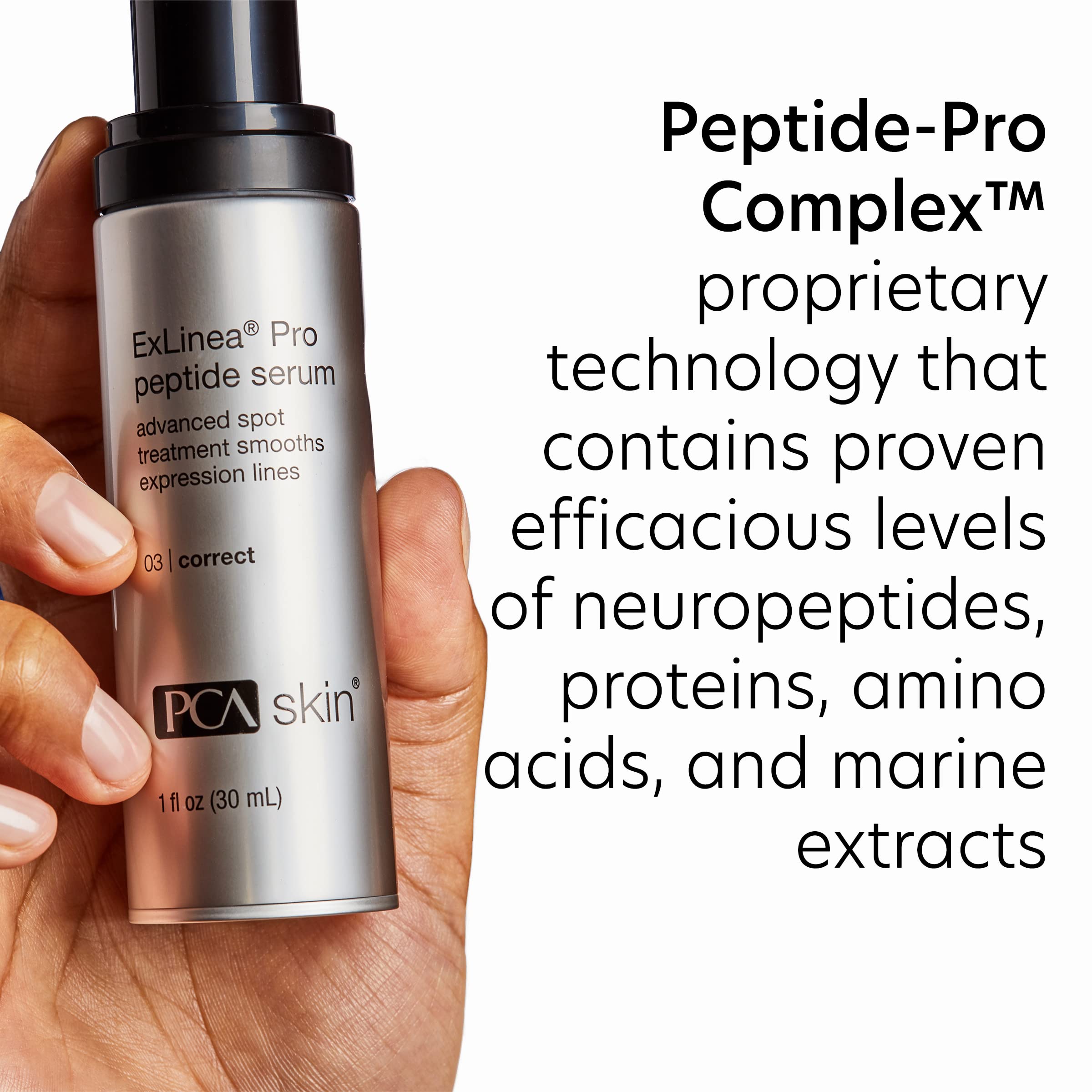 PCA SKIN ExLinea Pro Peptide Face Serum for Women, Spot Treatment Anti Aging Serum for Fine Lines and Wrinkles, Helps Lift, Tighten, and Firm the Skin and Reduces Wrinkle Depths, 1.0 oz Pump