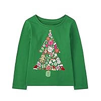 The Children's Place baby girls Christmas Tree Long Sleeve Graphic T Shirt
