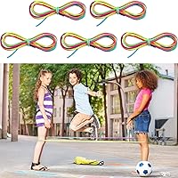 5 Pieces Chinese Jump Ropes Colorful Stretch Rope Elastic Fitness Game for Outdoor Exercise