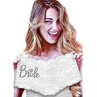 RhinestoneSash Bachelorette Party Lingerie Shower Gift for Bride - Honeymoon Newlywed Gifts - Wedding Day Bride Panties
