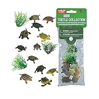 Wild Republic Mini Turtle Polybag, Kids Gifts, Educational Toys, Reusable Bag, 15Piece