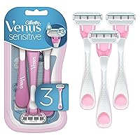 Sensitive Women's Disposable Razors - Single Package of 3 Razors ( Packaging may vary )
