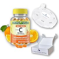Spring Valley Vitamin C Jelly Beans 125 mg 120 ct (1) Immune Support, Set with Fusion Shop Store Week Case (1)