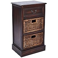 Deco 79 Wood 2 Baskets and 1 Drawer Storage Unit, 16
