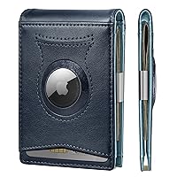 KEMISANT Mens Wallet For Airtag or Standard Use, Slim Front Pocket Wallet for Gift Men 11 Cards RFID Blocking