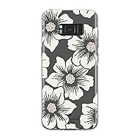 kate spade new york Protective Hardshell Case for Samsung Galaxy S8 Plus - Hollyhock Floral Clear/Cream with Stones