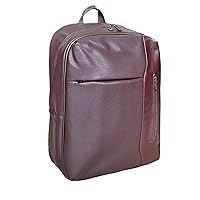 Leather Laptop Backpack Unisex Fit 15.6 Inch Brown Water Resistant