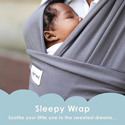 Baby Wrap Ergo Carrier Sling by Sleepy Wrap - Dark Grey - for Babies from Birth to 35 lbs or About 18 Months…