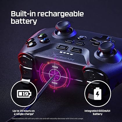 HyperX Clutch – Gaming Controller for Android and PC, Cloud and Mobile Gaming, Bluetooth, 2.4GHz Wireless, USB-C to USB-A Wired Connection, Standard Button Layout, Detachable Phone Clip