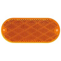 Truck-Lite 54A Yellow Reflector (Signal-Stat, Oval, Yellow, Reflector, 2 Screw Or Adhesive Mount)