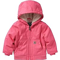 Carhartt Baby Girls' Sherpa-Lined Hooded Canvas Zip-Up Jacket