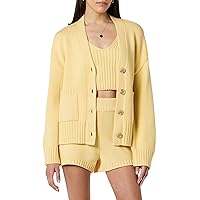 The Drop Women's Brigitte Chunky Button-Front Pocket Ribbed Cardigan