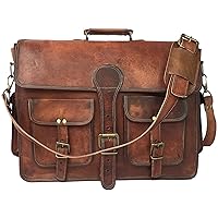 Skyland 20 Inch Leather Messenger Bag Shoulder Men Laptop Briefcase Vintage Satchel (brown)