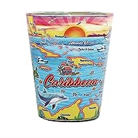 Caribbean Map In and Out Shot Glass
