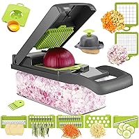 Vegetable Chopper - Time-and Labor-Saving Food - Pro Onion Cutter and Dicers, 12 in 1 Multifunctional Veggie Chopper, Container for Salad Potato Carrot Garlic…