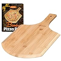 Pizza Peel 12 Inch, Natural Bamboo Pizza Peel Pizza Paddle Spatula Oven Accessory for Large Wood Pizza Board For Transferring & Serving, Wood Pizza Cutting Board for Cheese Bread Fruit Vegetabl