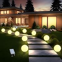 Solar Lights Outdoor Waterproof Decorations, 5 Pack Solar Globe Lights for Outside Color Changing Solar Garden Lights for Christmas Tree Yard Patio Pathway Party Decor
