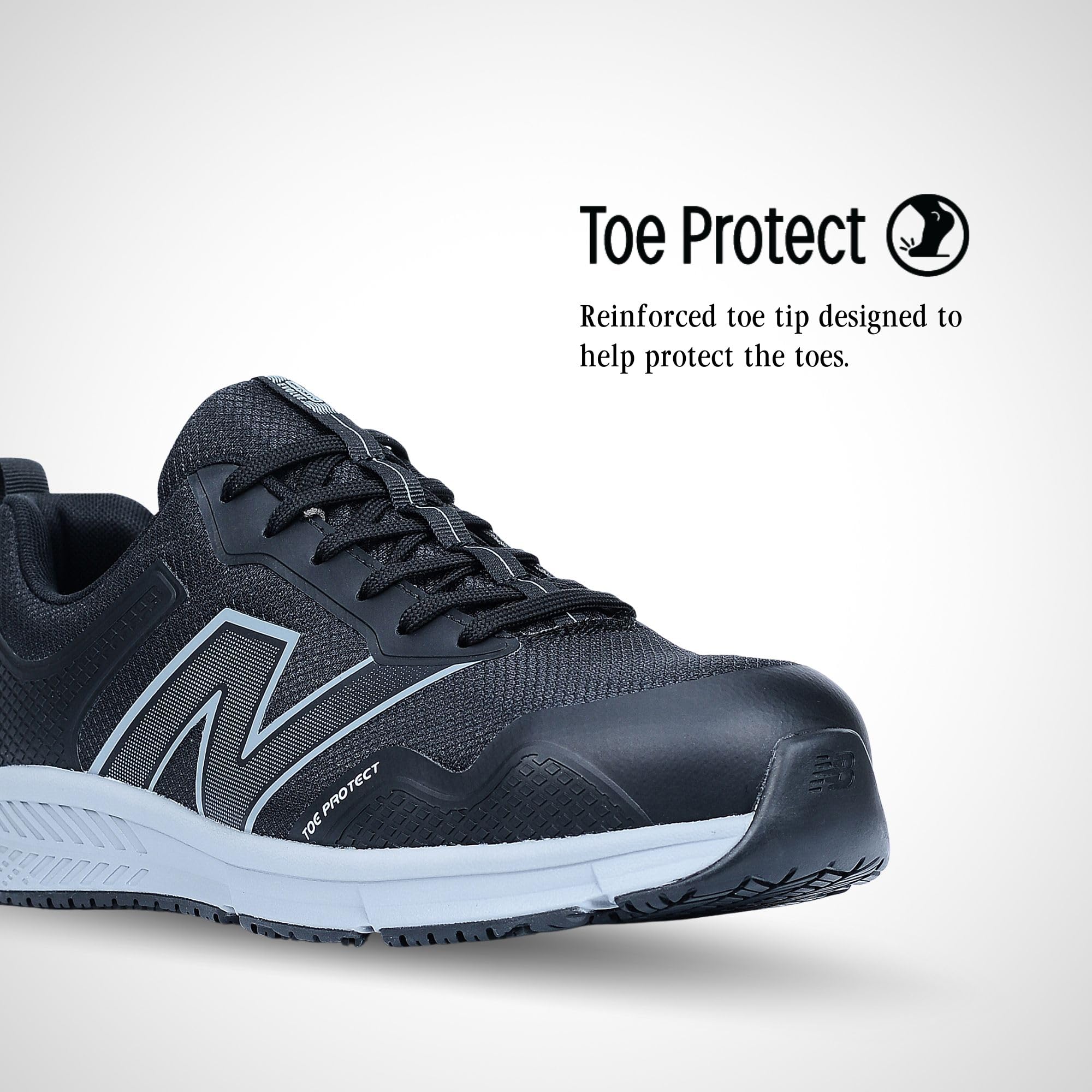 New Balance Men's Aluminum Toe Evolve Industrial Shoe, Black/Grey, 11