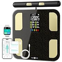 Scale for Body Weight, RunSTAR 8 Electrodes High Accurate Rechargeable Composition Analyzer with BMR Index Body Fat Digital Scale Composition Muscle & Fat Measurement Large Display 400L