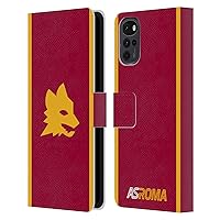 Head Case Designs Officially Licensed AS Roma Home 2023/24 Crest Kit Leather Book Wallet Case Cover Compatible with Motorola Moto G22