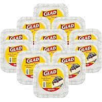 Glad Disposable Paper Plates with Gray ViCountorian Design,7 Inches,Square Paper Plates for Everyday Use,Soak Proof and Cut Proof Microwavable Paper Plates,Paper Plates Bulk(Pack of 12,600 Count)