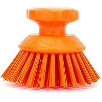 SPARTA 42395EC24 Plastic Scrubber Brush, Round Brush, Dish Scrub Brush With Color Coded For Cleaning, Kitchen, Bathroom, Bathtub, Dishes, Sink, 5 X 5 X 4 Inches, Orange