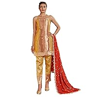 Indian Kurti Pant for Womens With Silk Dupatta | Art Silk Woven Readymade Kurtis Stitched Kurta For Pakistani Women