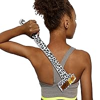 RENOOK Pioneering Leopard Folding Back Scratcher, Long Handle Exfoliating Body Brush with Massage Rollers, Extendable Curved itching Preventer, Ideal for Elderly and Pregnant