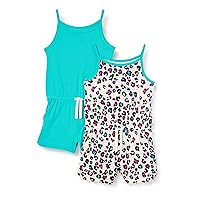 Amazon Essentials Girls and Toddlers' Knit Romper, Pack of 2