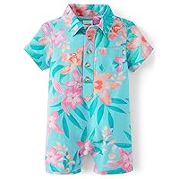 Gymboree baby-boys Short Sleeve Button Up Romper