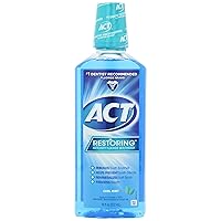 ACT Restoring Anticavity Fluoride Mouthwash Cool Mint 18 oz (Pack of 4)