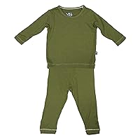 KicKee Pants Little Boys Basic Long Sleeve Pajama Set Moss, 12-18 Months