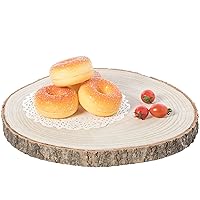Vintiquewise Barky Natural Wood Slabs Rustic Ornament Slice Tray Table Charger - 12 Inch Dia