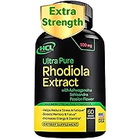 Rhodiola Rosea Supplement High Potency Extract 500mg - 3% Rosavins 1% Salidrosides with Ashwagandha Shisandra Passion Flower Herb Powder Capsules - Natural Way to Relieve Stress - Pills for Energy