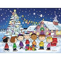 Peanuts 500pc Light Up Jigsaw Puzzle- Holiday Gathering - Includes 30 Lights and Puzzle Poster