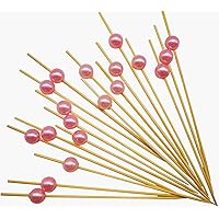 Toothpicks for Cocktail Appetizers Fruits Dessert, 100 Count, Pink Pearls
