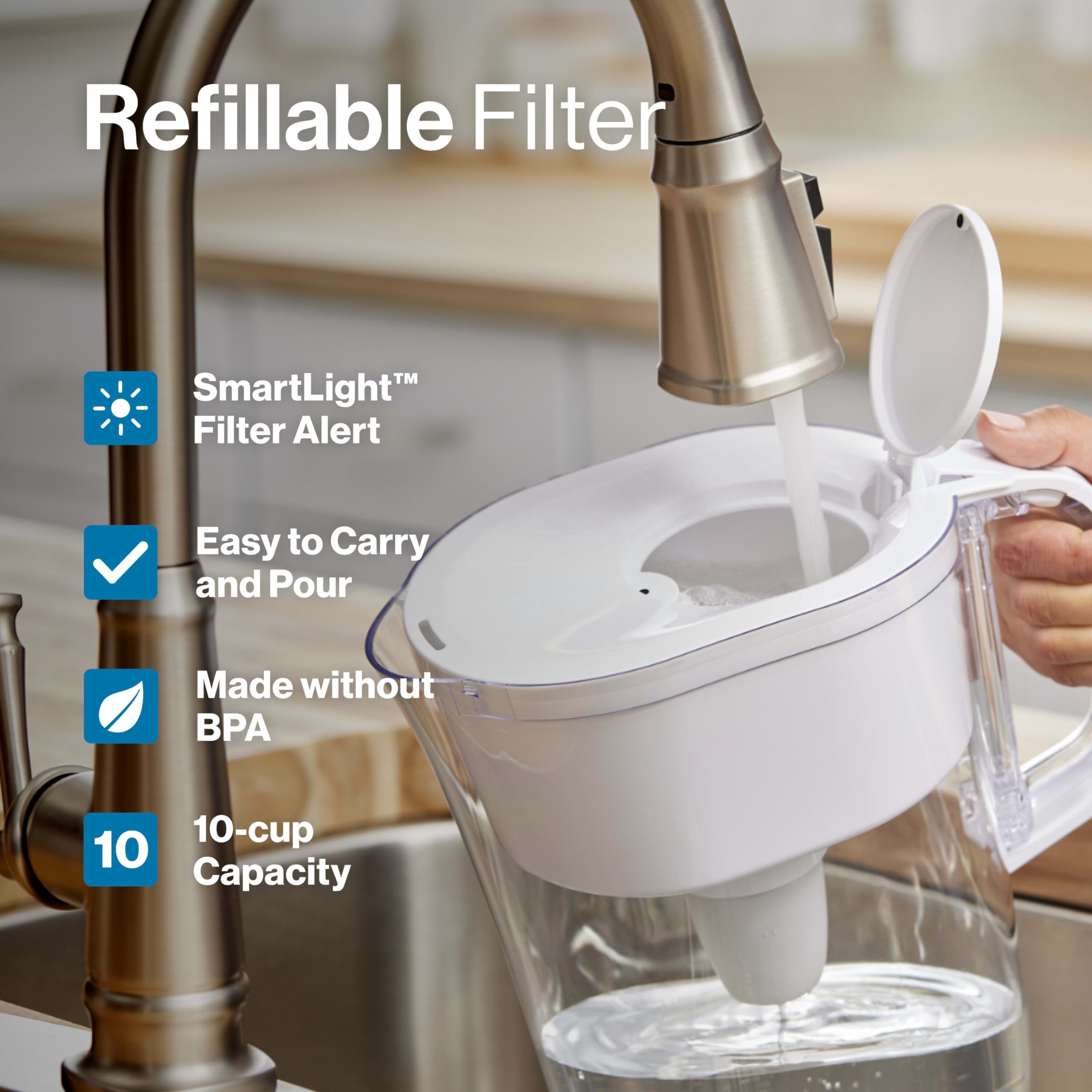 Brita NEW Refillable Filter Refill Packs for Pitchers and Dispensers, 80% Less Plastic*, Lasts 2 Months, 6 Count
